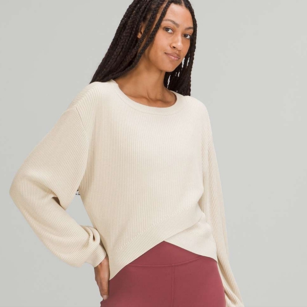Lululemon Athletica Cream Crew Neck Sweater